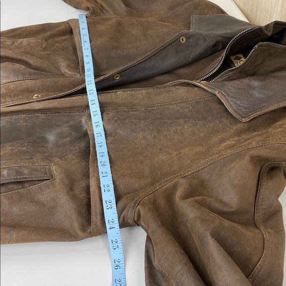Vintage Columbia Brown Leather Bomber / Flight Jacket, Men’s Medium - Picture 15 of 17